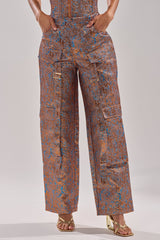 CHECK IT OUT BROCADE BRONZE TROUSER
