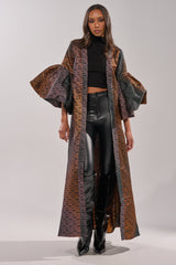FLORENCE BROCADE PUFF SLEEVE DUSTER