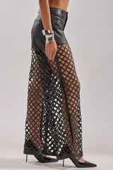 OPEN UP FAUX LEATHER TROUSER
