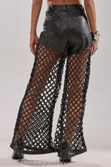 OPEN UP FAUX LEATHER TROUSER