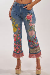 FLORAL FOR DAYS STRAIGHT LEG DENIM
