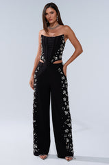 FEELING RICH TROUSER WITH RHINESTONE