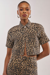 LEOPARD SISTA BUTTON DOWN