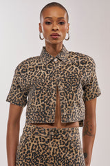 LEOPARD SISTA BUTTON DOWN