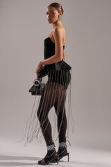 PARTY 4 U VELVET FRINGE ROMPER