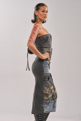 PATCHWORK PARADOX DENIM MAXI DERSS