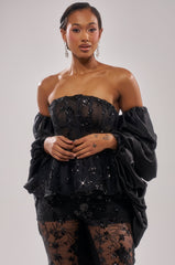 MORE THAN ENOUGH SATIN SHRUG IN BLACK
