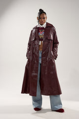 WOKE UP IN PARIS FAUX LEATHER TRENCH