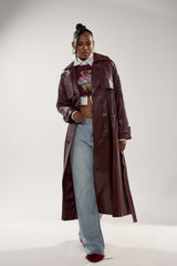 WOKE UP IN PARIS FAUX LEATHER TRENCH