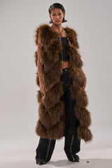CAN'T BE BOTHERED PANELED FUR VEST