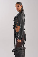 IN THE MOMENT LACE UP BLAZER