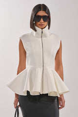 LOTTIE NEOPRENE PEPLUM VEST