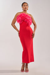 HEART ON MY SLEEVE BANDAGE MIDI DRESS