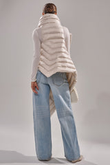 FOR THE DRAMA PUFFER VEST IN IVORY