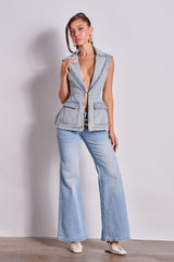 WON'T LOSE MYSELF WIDE-LEG BLUE DENIM
