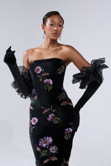 AT THE GALA BLACK VELVET GLOVES