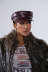 HERE FOR IT PU BRIM HAT