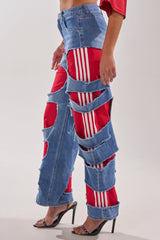 LEXIE LOW RISE DENIM TRACK PANT