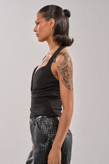 TRY ME HALTER TOP IN BLACK