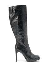 AZALEA WANG CANCER BLACK DRESSY CHUNKY HEEL BOOT