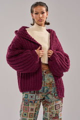 COZY CROCHET HOODED CARDIGAN