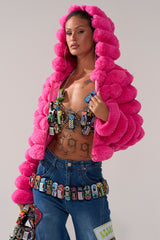 POPCORN FAUX FUR IN PINK