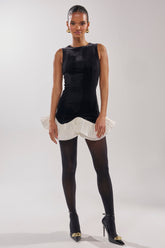 BLACK SWAN VELVET MINI DRESS