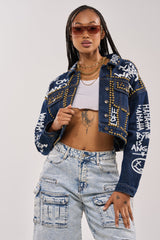 RHYTHM OF THE NIGHT DENIM JACKET IN DARK BLUE