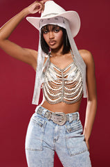 EVA PEARL AND RHINESTONE BODY CHAIN