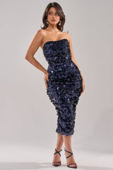 WHO'S THAT GIRL SEQUIN MIDI DRESS