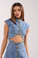 GIVE IT TO ME BABY DENIM BUTTON DOWN