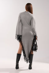 SWEATER WEATHER KNIT MIDI DRESS IN GREY