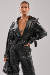 MONTE CARLO HOODED MOTO IN BLACK
