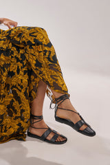 AZALEA WANG ICHIRO BLACK PEEP TOE FLAT
