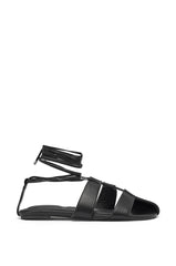 AZALEA WANG ICHIRO BLACK PEEP TOE FLAT