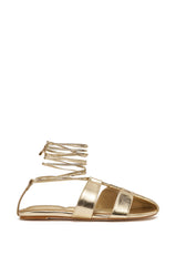 AZALEA WANG ICHIRO GOLD PEEP TOE FLAT
