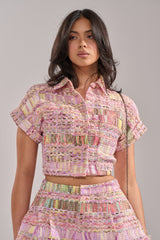 VERONICA TWEED PLAID BLOUSE