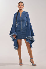 WALK IN THE PARK DENIM MINI DRESS