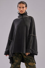OVER IT TURTLE NECK OVERSIZED SWEATSHIRT
