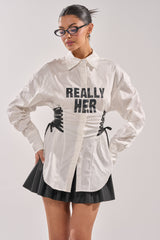 REALLY HER POPLIN BLOUSE