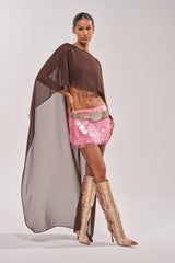 IT GIRL BLOUSE IN BROWN