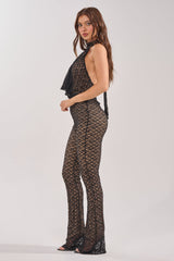 MAIN VIBE LACE JUMPSUIT IN BLACK