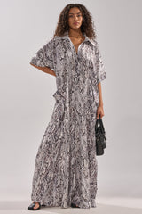 SHE'S RICH OVERSIZED SATIN JUMPSUIT IN SNAKE PRINT