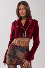 LULU VELVET DENIM MOTO