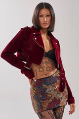 LULU VELVET DENIM MOTO