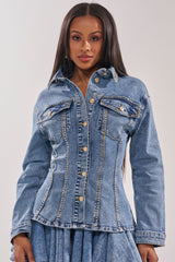 SHOULD'VE KNOWN BETTER STUDDED DENIM JACKET