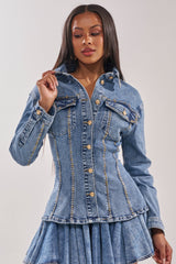 SHOULD'VE KNOWN BETTER STUDDED DENIM JACKET