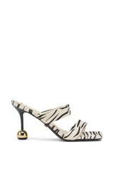 AZALEA WANG OPHIEL ZEBRA PONY HAIR SANDAL