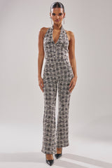 CHECKMATE SLEEVELESS JUMPSUIT