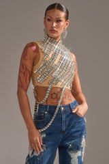 ITS YOUR TIME RHINESTONE MOCK NECK BLOUSE